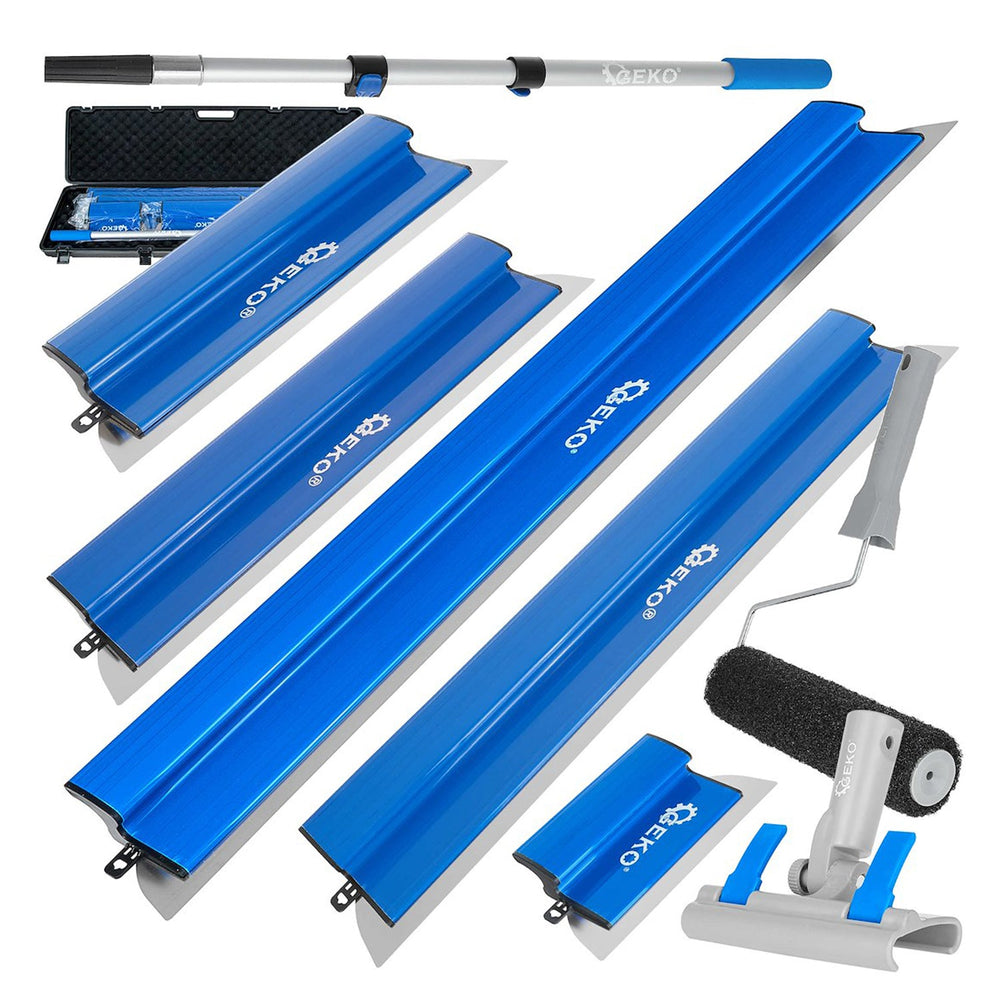 Set-kit di spatole telescopiche professionali per la finitura di pareti e soffitti, 9 pezzi Geko