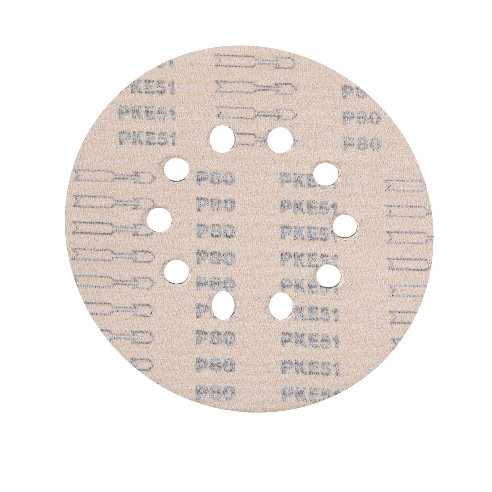 Set-kit dischi abrasivi professionali, 10 fori, ø 215 mm, grana P80, per levigatrici, fogli, carta abrasiva, tamponi, 10 pezzi