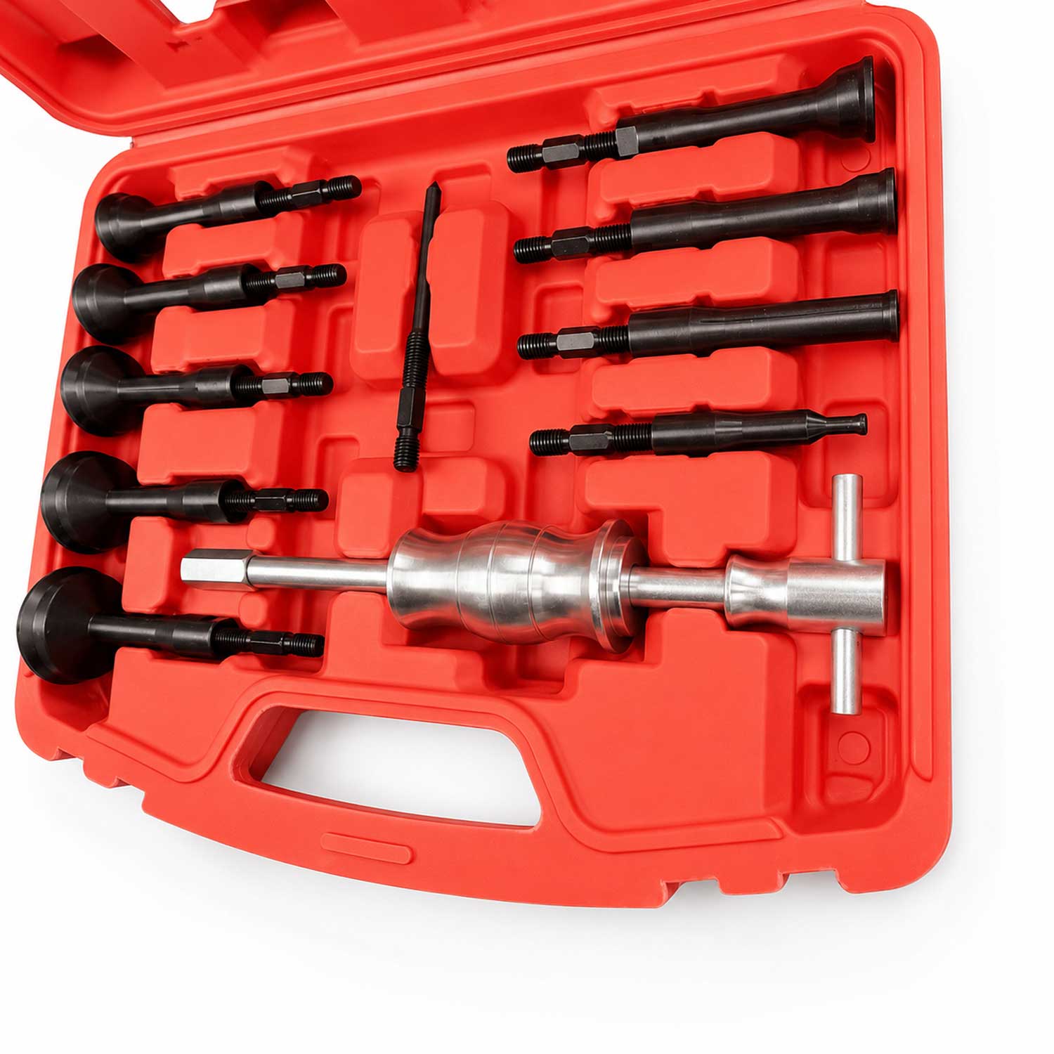 Set-kit estrattore boccole e cuscinetti interni, attrezzi per la rimozione con martello scorrevole, 8 - 58 mm, 17 pezzi Gebo Tools