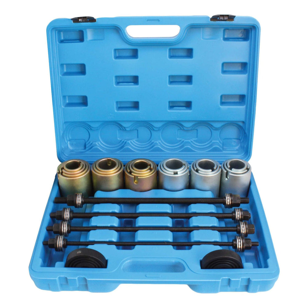Set-kit estrattore cuscinetti ruota e boccole, utensili per espulsione assiali, strumenti per smontaggio 26 pezzi Asta