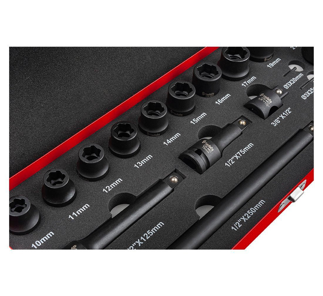 Set-kit estrattori per bulloni e prigionieri usurati 1/2" 19 pezzi, 19 pezzi