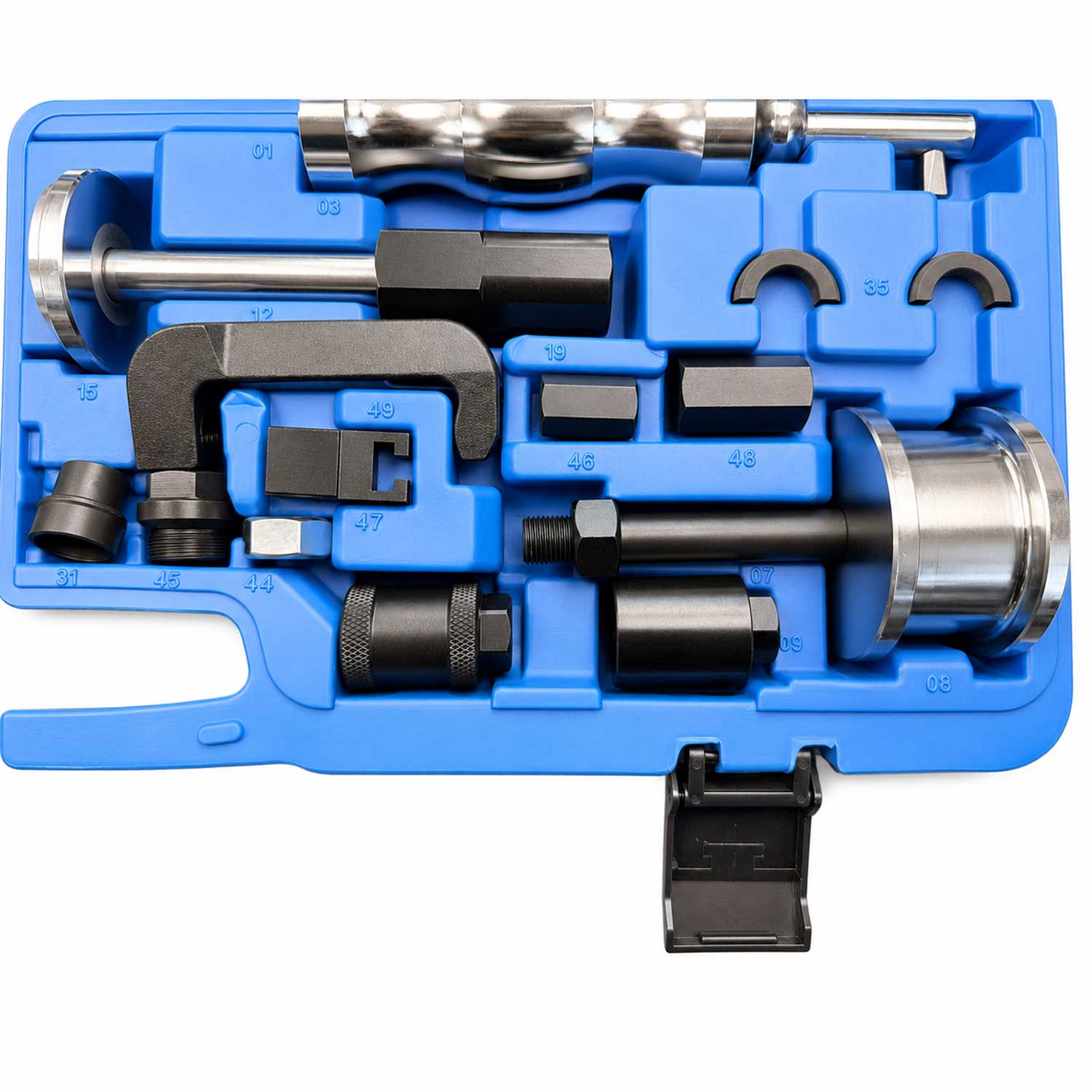 Set-kit estrattori per iniettori CDI con 3 martelli scorrevoli e adattatori 4 pezzi Gebo Tools