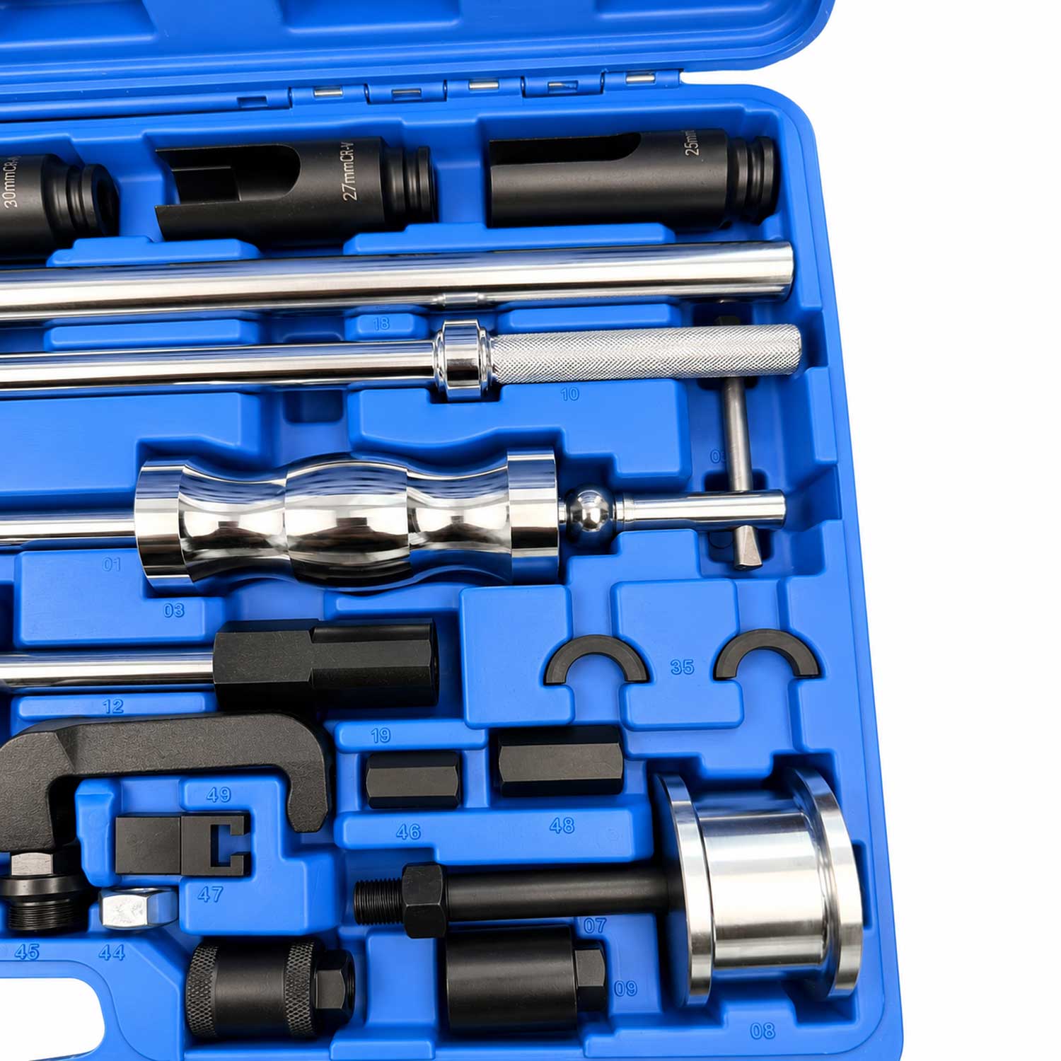 Set-kit estrattori per iniettori CDI con 3 martelli scorrevoli e adattatori 4 pezzi Gebo Tools