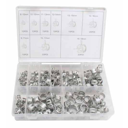 Set-kit fascette per tubi a molla, stringitubo, per carburante, assortimento morsetti per flessibili, 135 pezzi