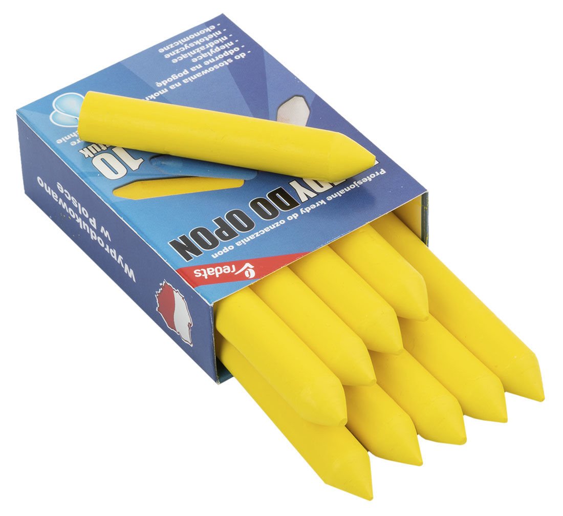 Set-kit gessi per pneumatici, giallo, marcatura, marcatore, gessetto, pennarello a gesso, Premium 10 pezzi