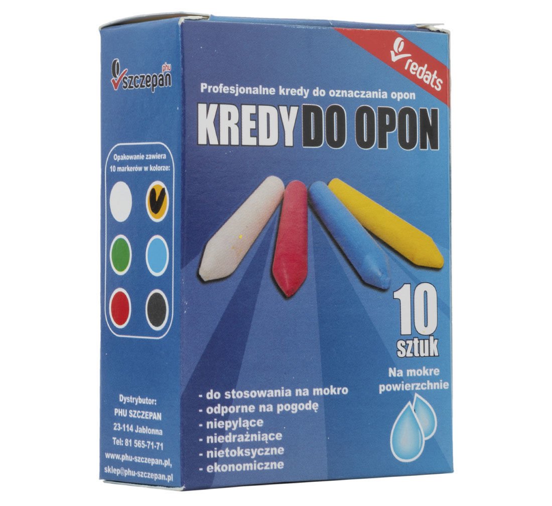 Set-kit gessi per pneumatici, giallo, marcatura, marcatore, gessetto, pennarello a gesso, Premium 10 pezzi