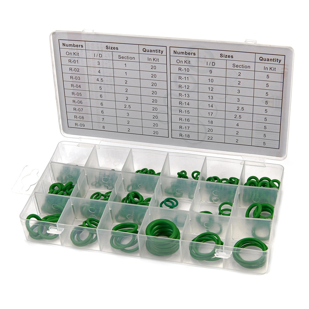 Set-kit guarnizioni O-ring aria condizionata, assortimento per auto A/C compressore e sanitari professionali ,per raccordi,guarnizione riparazione, 225 pezzi