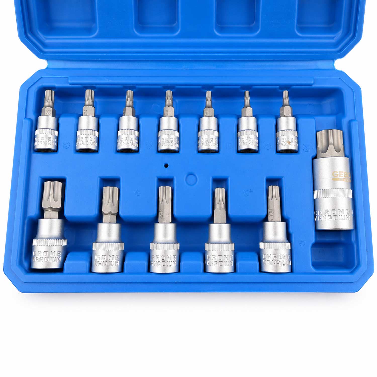 Set-kit inserti Torx ,profilo TS, TS8-TS60 ,12 pezzi Gebo Tools