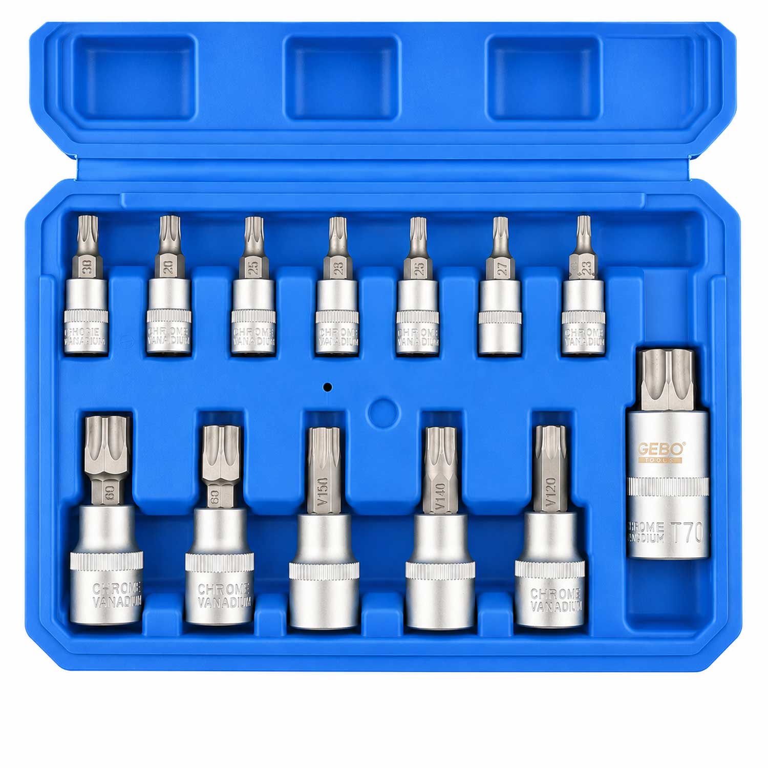Set-kit inserti Torx ,profilo TS, TS8-TS60 ,12 pezzi Gebo Tools