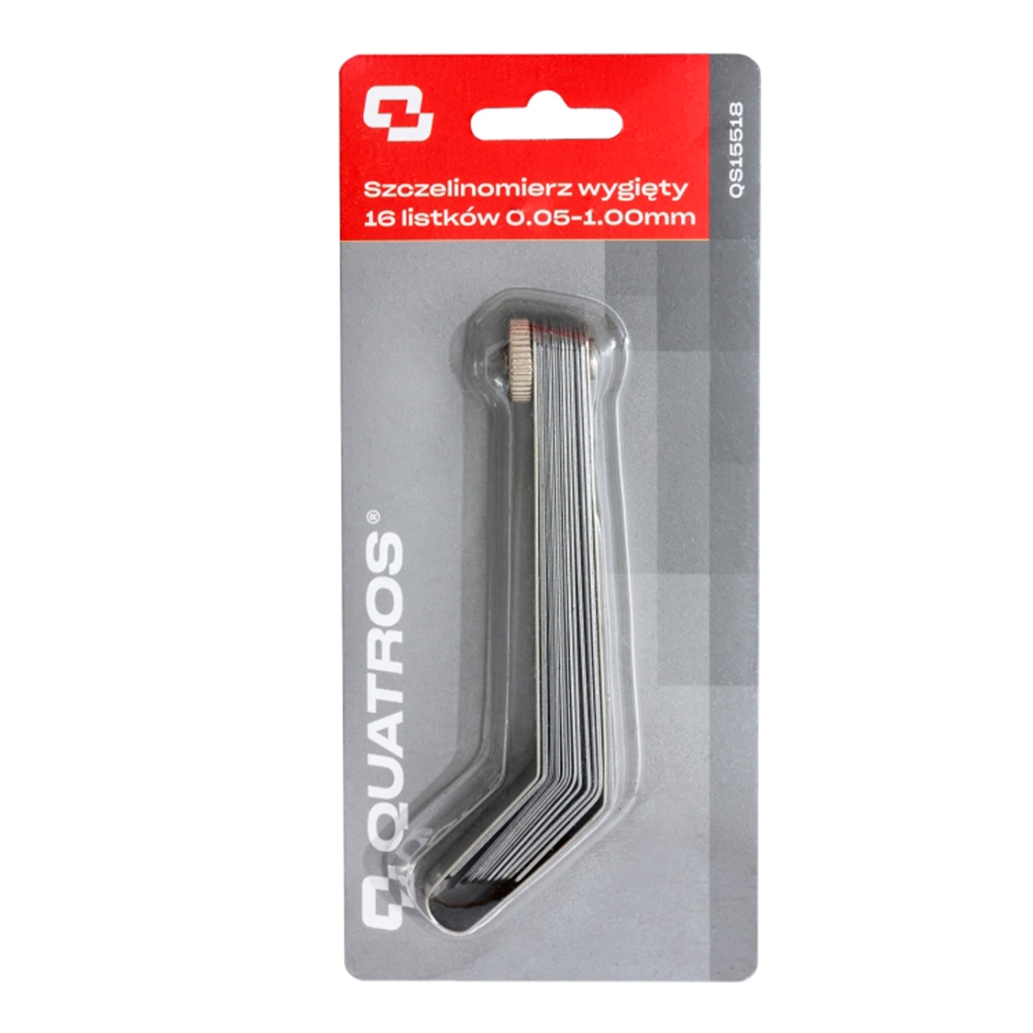 Set-kit lamelle spessimetriche,spessimetri, pieghevoli, 16 lame precisione, 0.05-1.00 mm Quatros