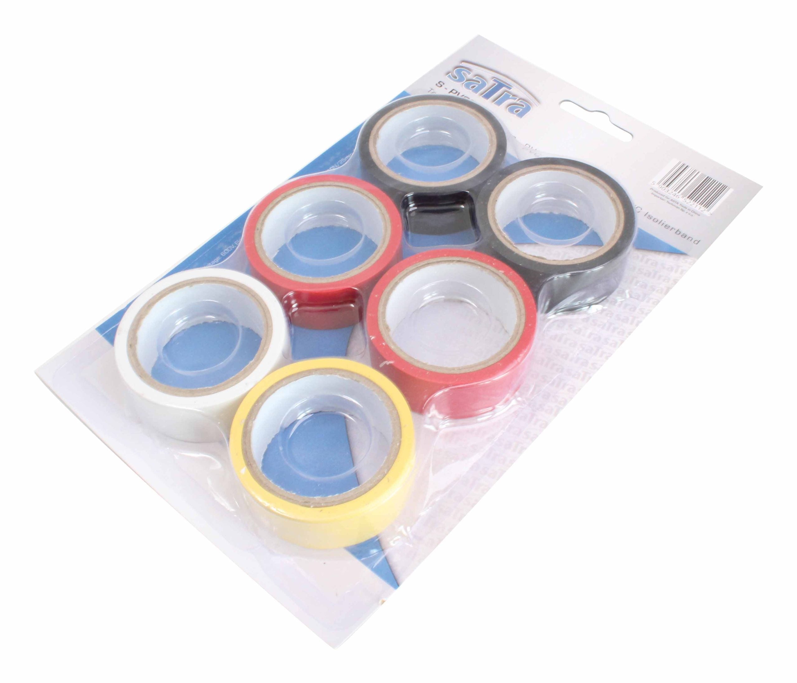 Set-kit nastri isolanti adesivi in pvc plastificato, 6 rotoli isolanti a 4 colori, 19mmx5m