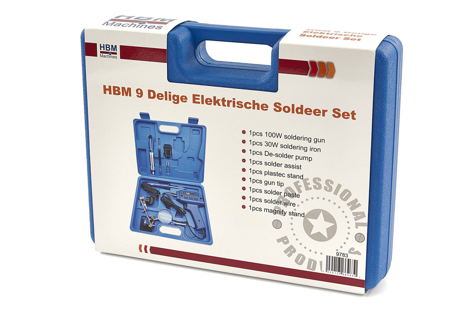 Set-kit pistola colla a caldo, incollatrice, flessibile per fai da te e progetti artigianali, casa riparazioni,rimozione ammaccature tirabolle, 9 pezzi Hbm Machines Olanda