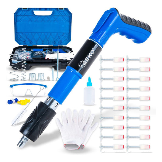 Set-kit pistola sparachiodi e rivetti, chiodatrice manuale pneumatica, graffettatrice con accesssori, Geko