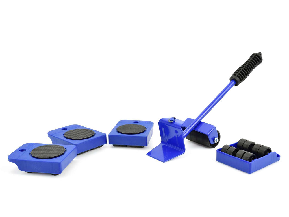 Set-kit sollevatore mobili, per lo spostamento fino a 150 kg con rulli per il trasporto,5 pezzi