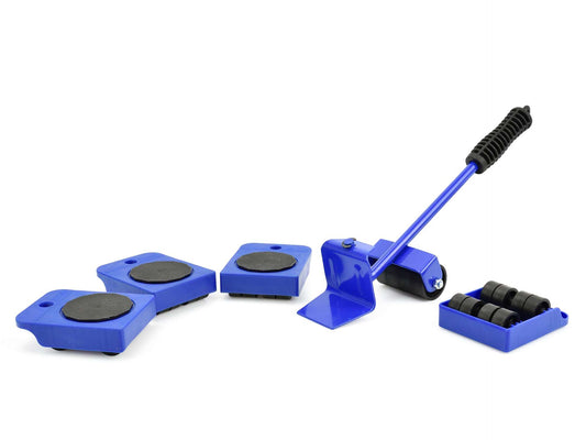 Set-kit sollevatore mobili, per lo spostamento fino a 150 kg con rulli per il trasporto,5 pezzi