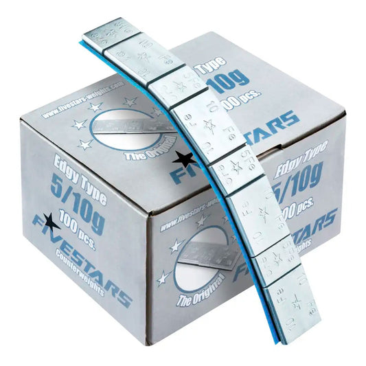 Set-kit striscia adesiva pesi equilibratura, contrappesi adesivi per cerchioni auto, di bilanciatura, auto furgoni e SUV, 5/10 g 100 strisce Five Star 8 pezzi/striscia per 6 kg