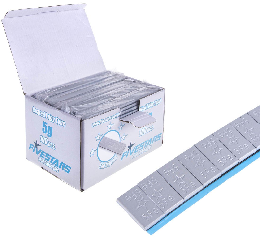Set-kit striscia adesiva pesi equilibratura, contrappesi adesivi per cerchioni auto, di bilanciatura, auto furgoni e SUV, 5 g 400 strisce Edgy FiveStars 12 pezzi/ striscia 25 kg