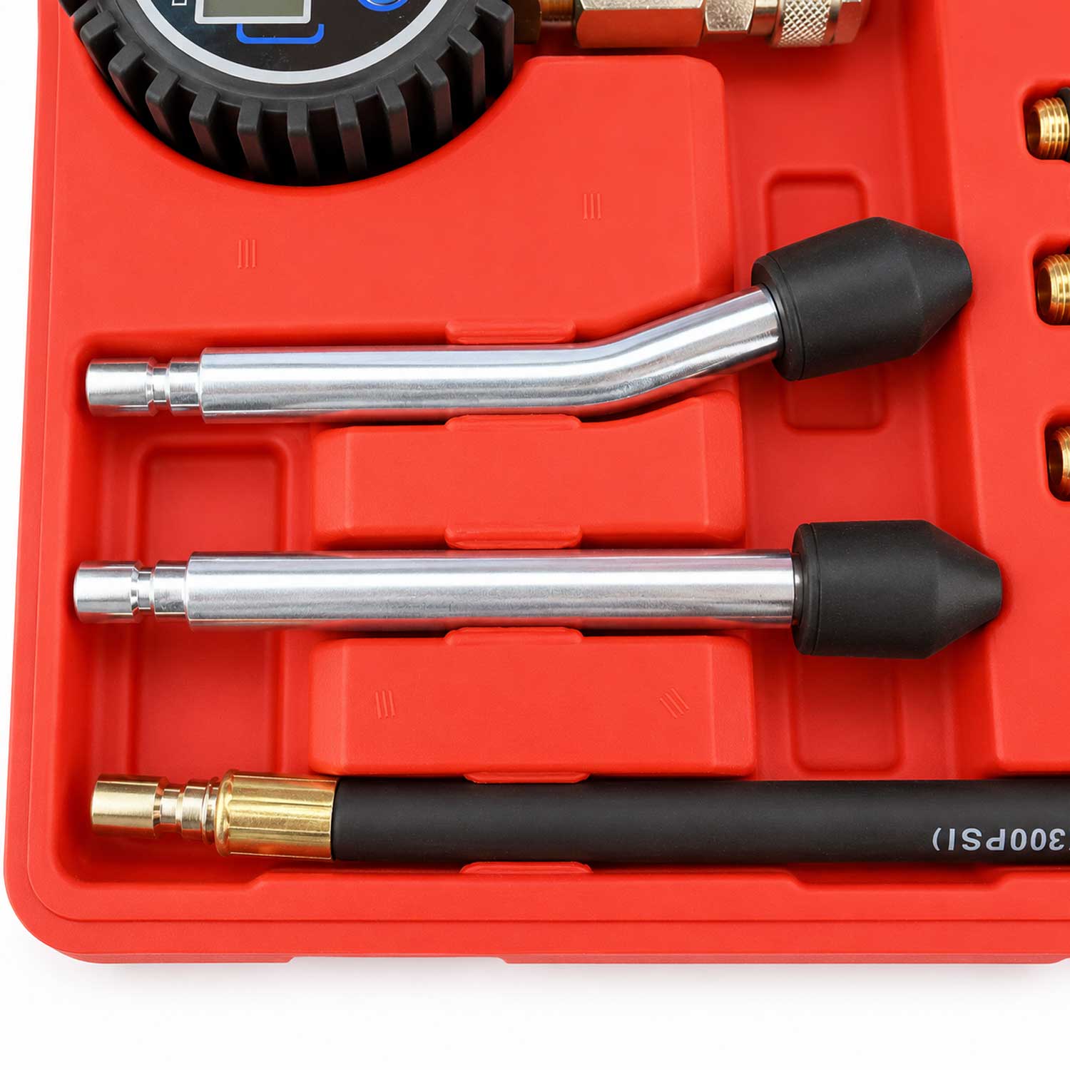 Set-kit tester compressione per motori a benzina e a gas, per auto e camion, con manometro digitale,8 pezzi Gebo Tools