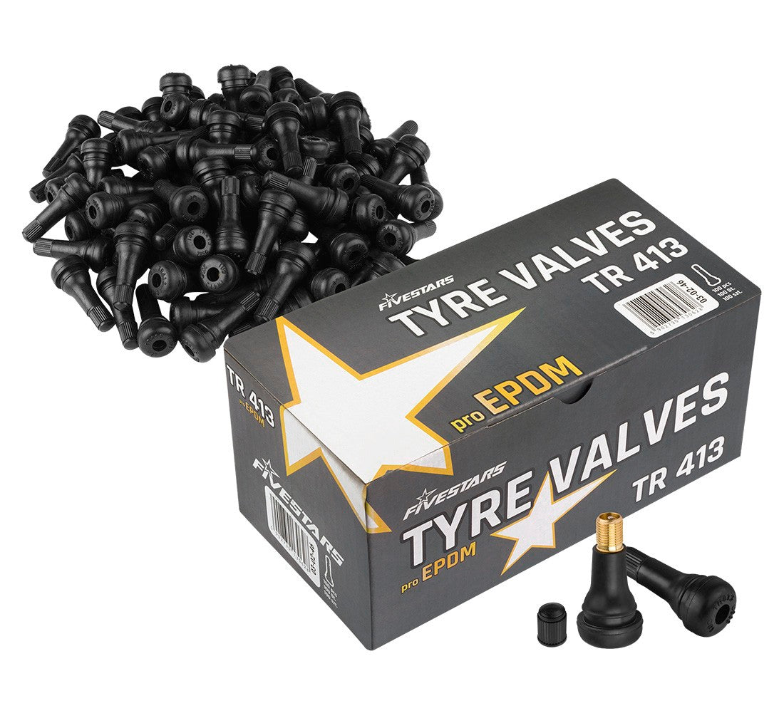 Set-kit valvole di gomma per pneumatici, tubeless TR413 Pro Epdm FiveStars, 100 pezzi