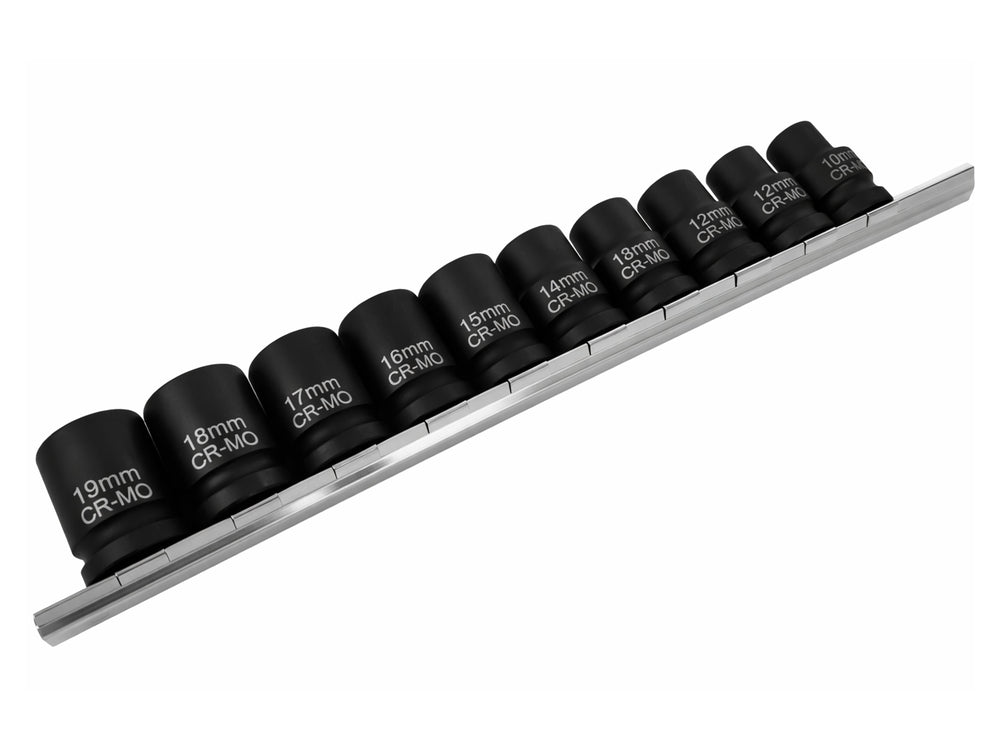 Set 10 bussole a impatto corte bi-esagonali 1/2''