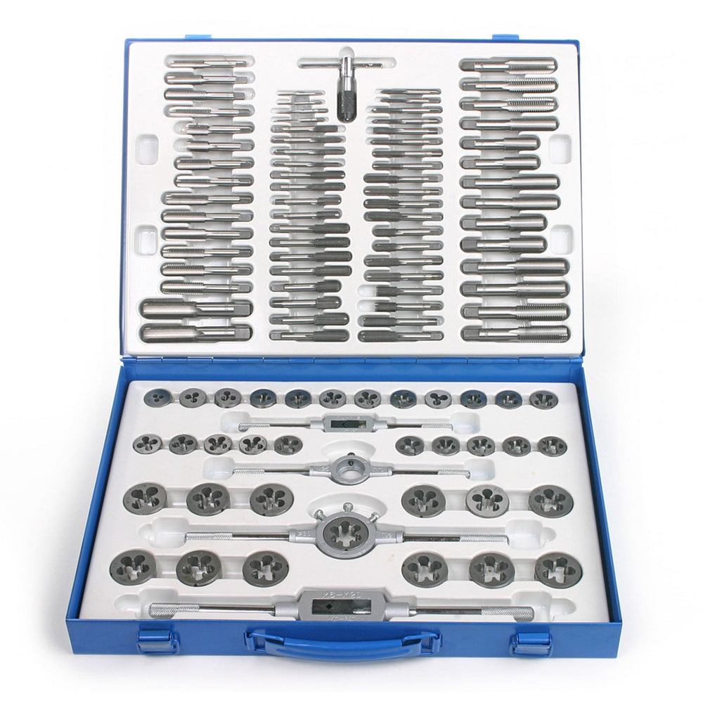 Set 110 pezzi maschi e filiere, kit filiera per taglio in acciaio con dimensioni metriche ,filettatrice manuale per fai da te a casa, garage e officina
