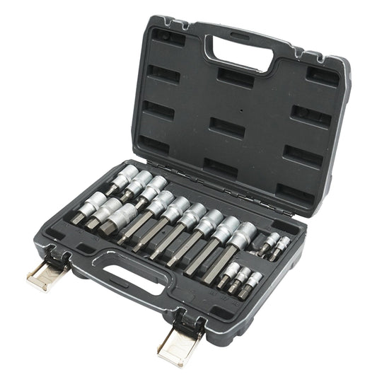 Set 18 pezzi bussole inserti esagonali esagonale attacco 1/2" 1/4", corte lunghe