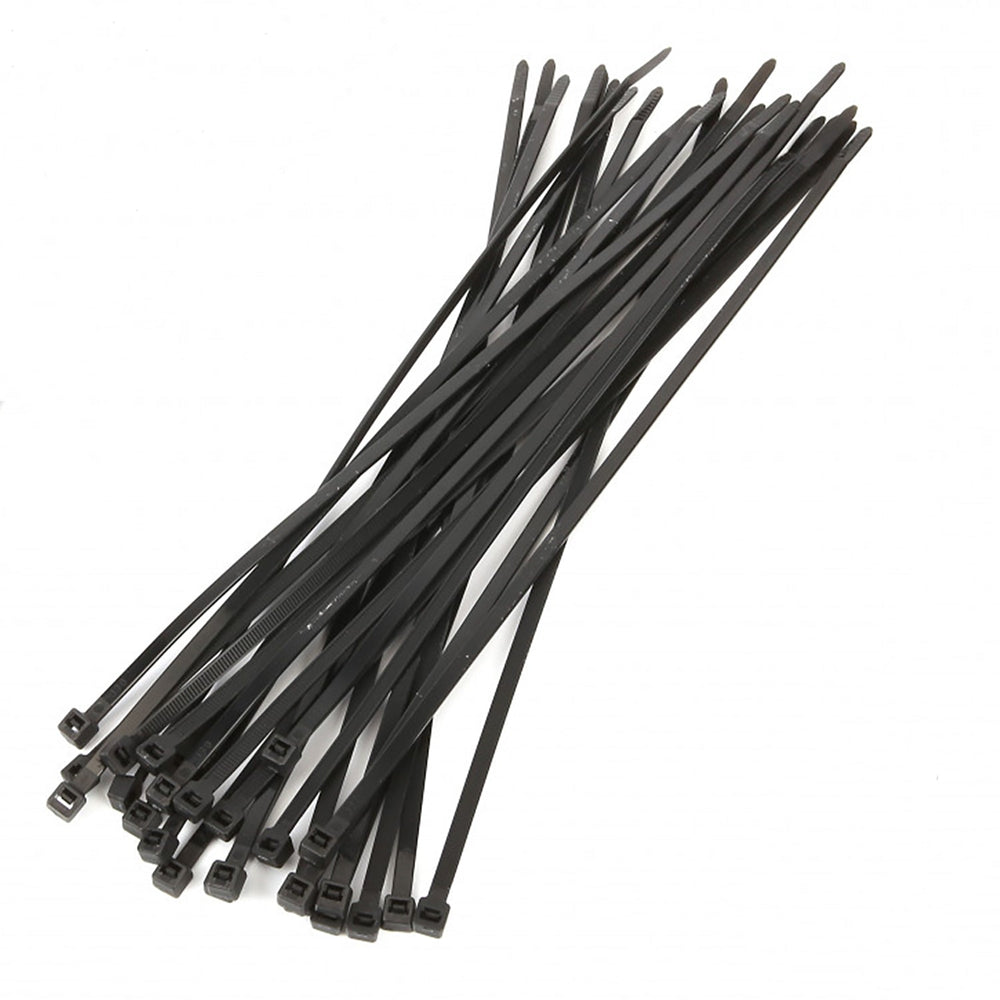 Set-kit 25 fascette elettricista, plastica, resistenti alle temperature, resistenza alla rottura,per gestione dei cavi elettrici,4, 8 x 300 mm, nero Hbm