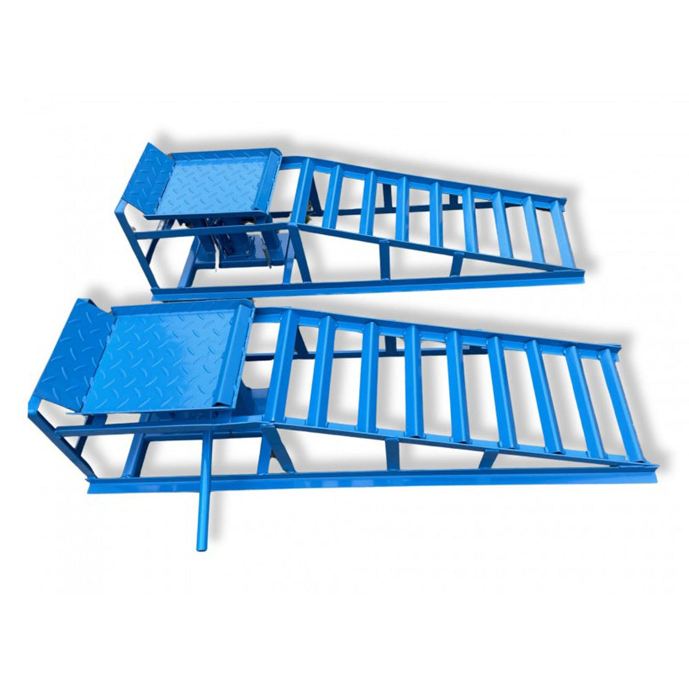 Set 2x rampe di sollevamento con martinetto idraulico max 2000 kg, altezza regolabile,rampa di carico, Kb Global
