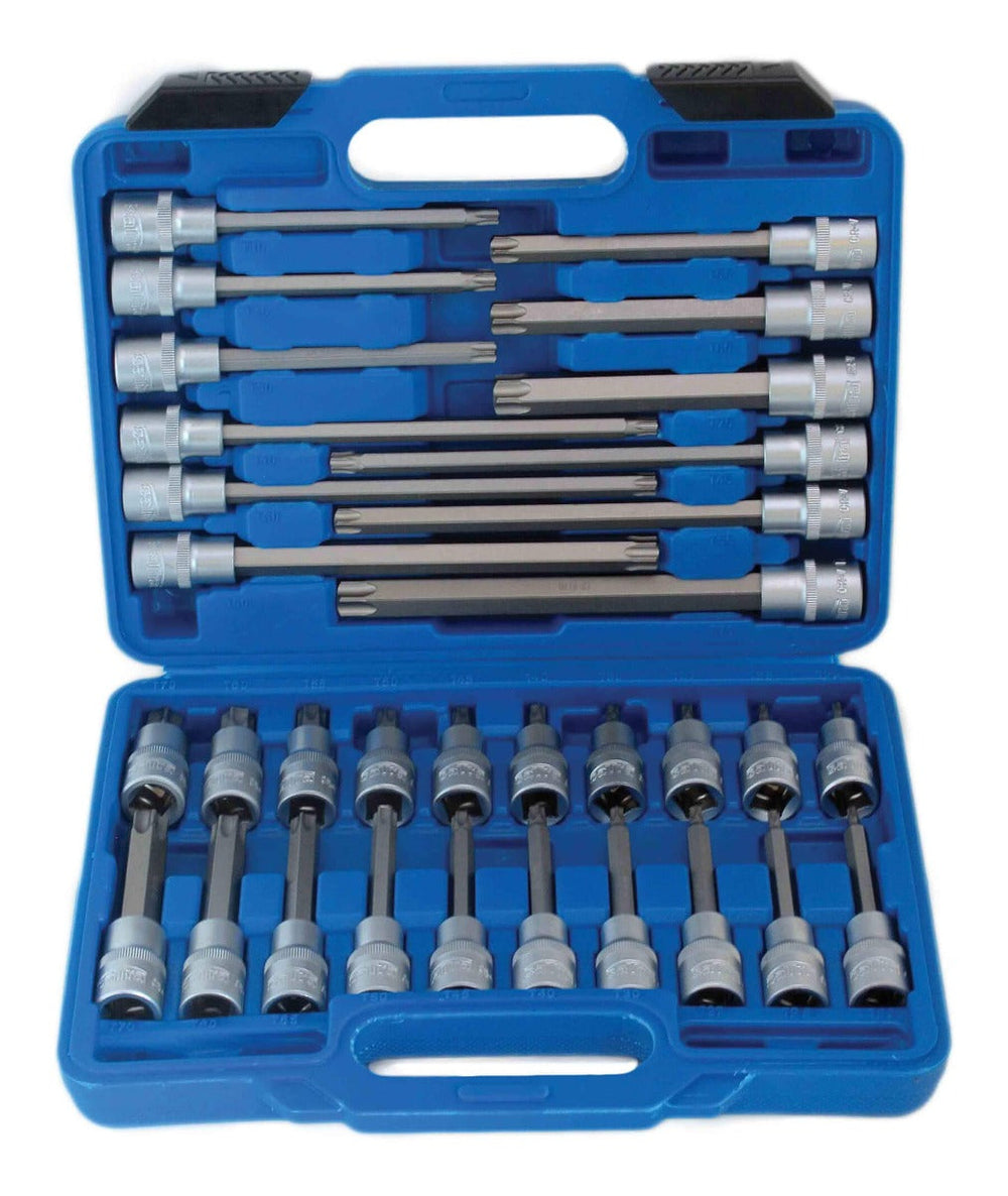 Set-kit inserti Torx lunghi , T20-T70,chiavi a bussola 1/2'' 32 pezzi