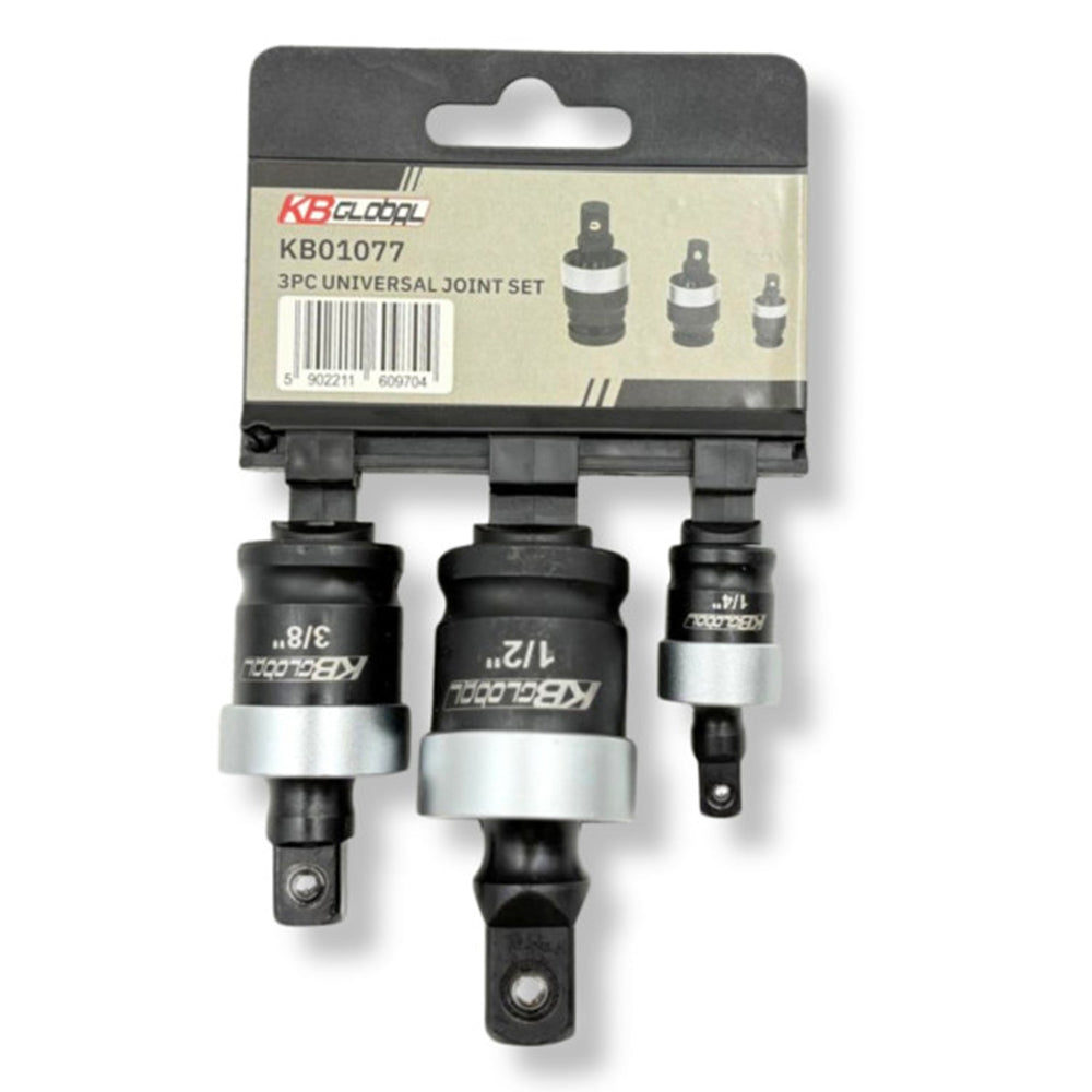 Set-kit adattatore bussola per avvitatore e snodo cardanico da 1/4" 3/8" 1/2", in Cr-Mo 3 pezzi