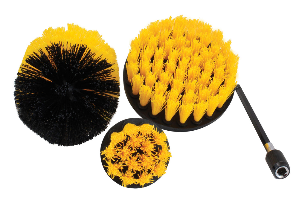 Set-kit 3 spazzole per trapano elettrico, di pulizia con setola rigide, Satra