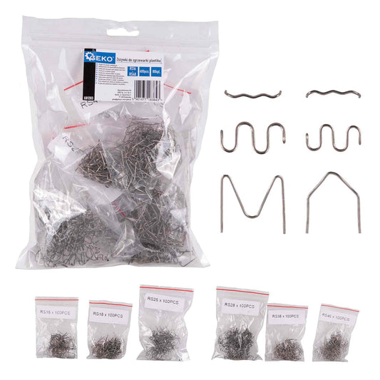 Set-kit 400 graffette caldo, assortimento per saldatura plastica, auto paraurti riparazione, cucitrice a RS16-RS46 Geko