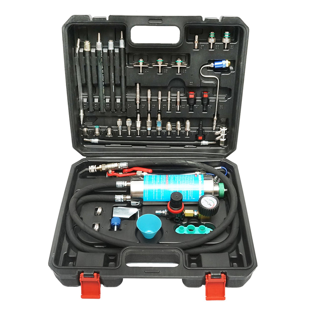 Set strumenti per la pulizia degli iniettori auto, kit estrattori pneumatici per diesel, con adattatori 45 pezzi