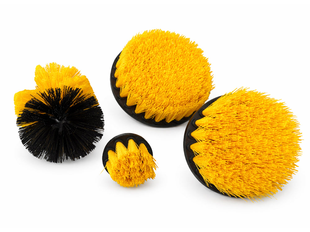 Set-kit 4 spazzole con adattatore per trapano elettrico, pulizia con setola rigide Gebo Tools
