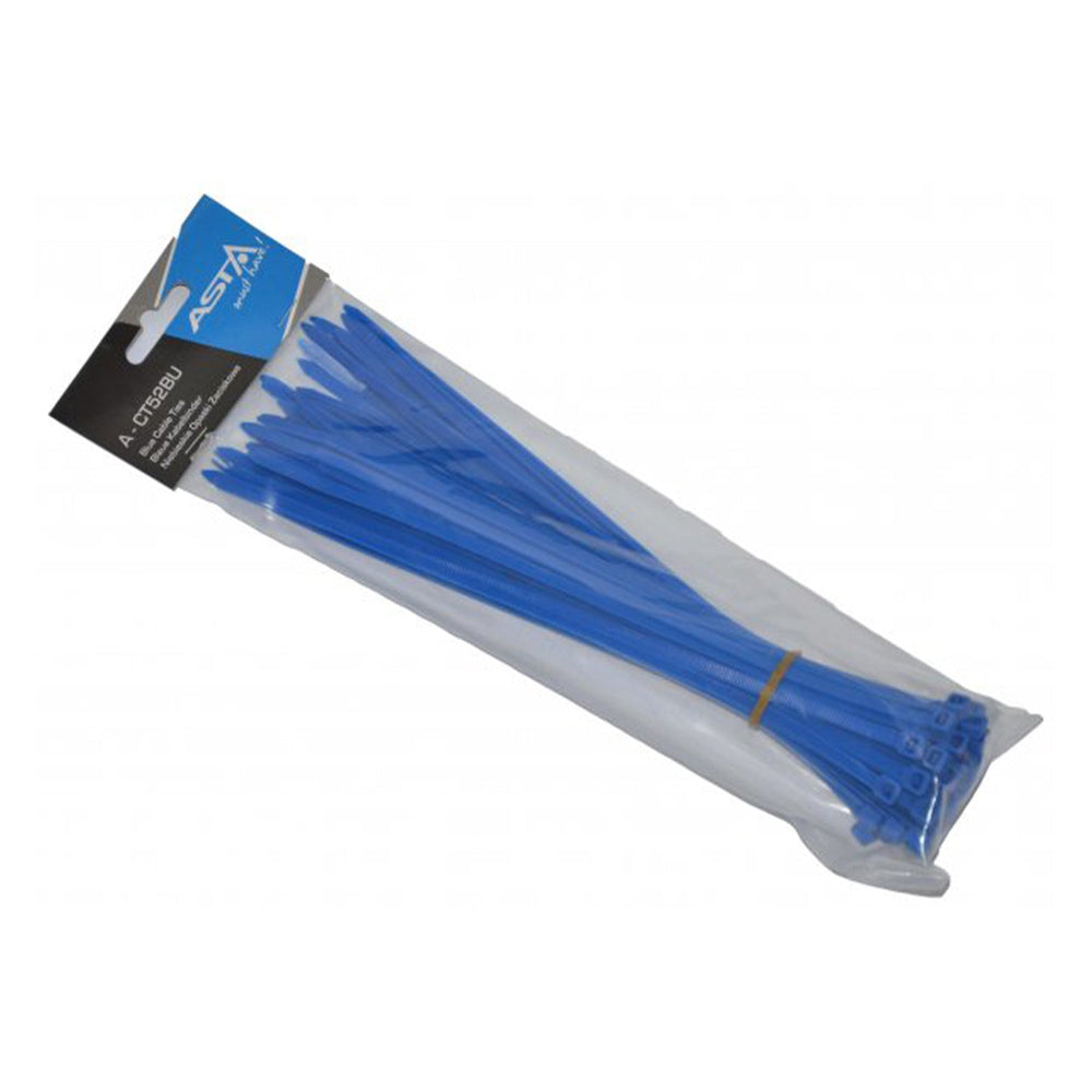 Set-kit 50 fascette elettricista, plastica, resistenti alle temperature, per gestione dei cavi elettrici,  5 x 250 mm, blu