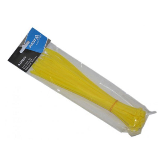 Set-kit 50 fascette elettricista, plastica, resistenti alle temperature, per gestione dei cavi elettrici, 5 x 250 mm, giallo