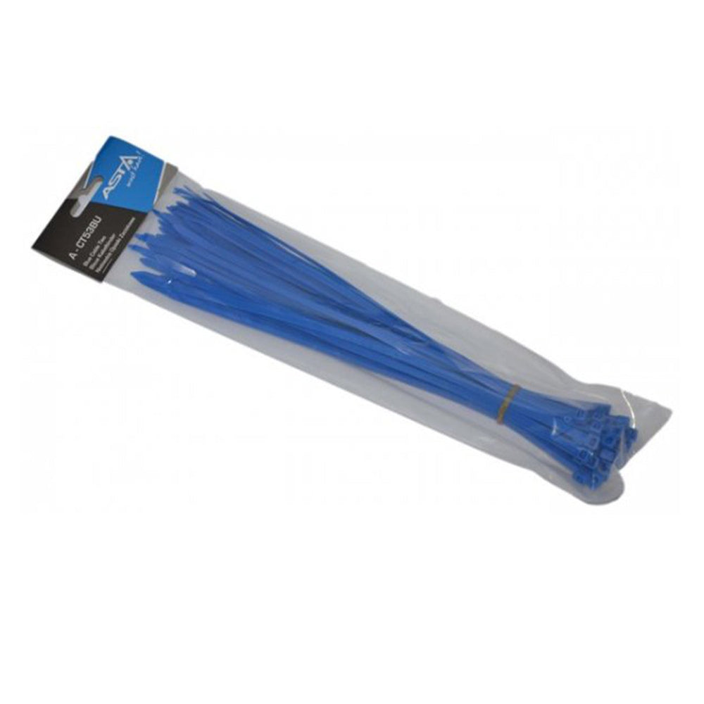 Set-kit 50 fascette elettricista, plastica, resistenti alle temperature, per gestione dei cavi elettrici, 5 x 300 mm, blu