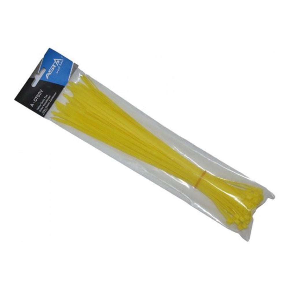 Set-kit 50 fascette elettricista, plastica, resistenti alle temperature,per gestione dei cavi elettrici, 5 x 300 mm, giallo
