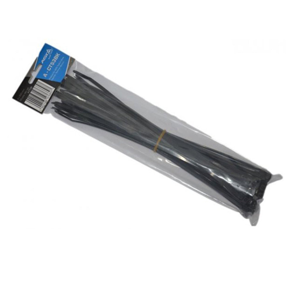 Set-kit 50 fascette elettricista, plastica, resistenti alle temperature, per gestione dei cavi elettrici, 5 x 300 mm, nero