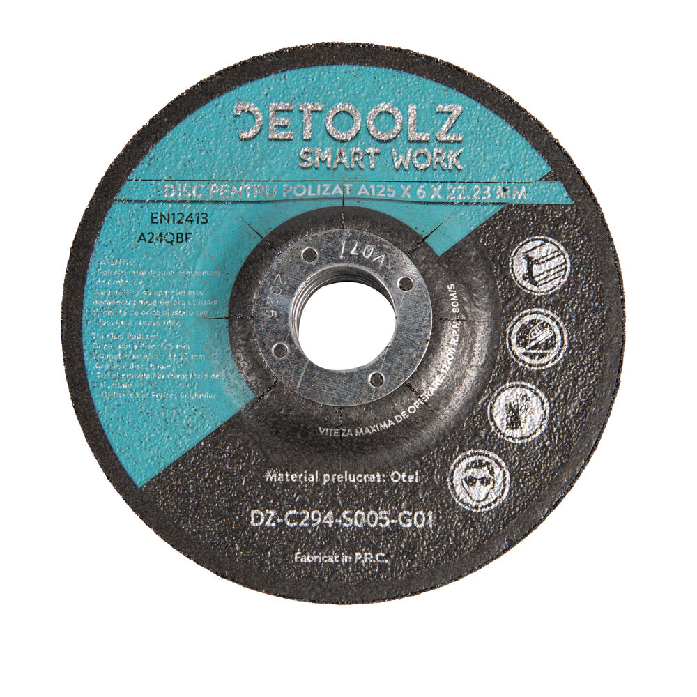Set-kit 5 dischi abrasivi da taglio, metallo acciaio inox per smerigliatrice angolare,dischi flessibili e resistenti, 125 x 22, 2 mm, spessore 6 mm Detoolz