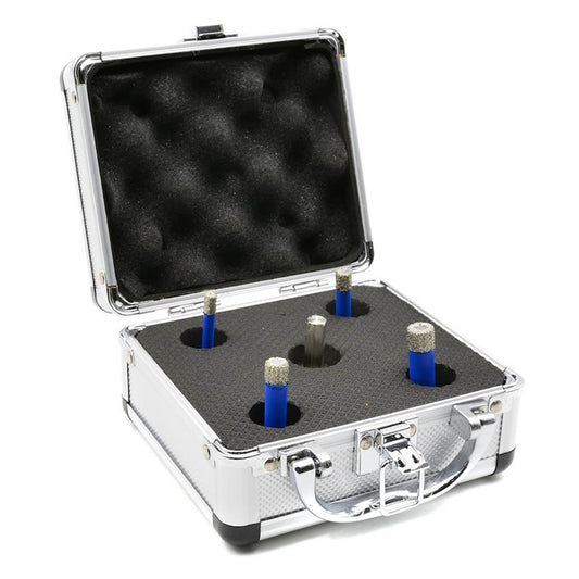 Set-kit 5 tazze-fresa-corona diamantate, per carotaggio, per porcellana piastrella ceramica granito marmo muratura, sega a tazza ,6-68 mm Geko