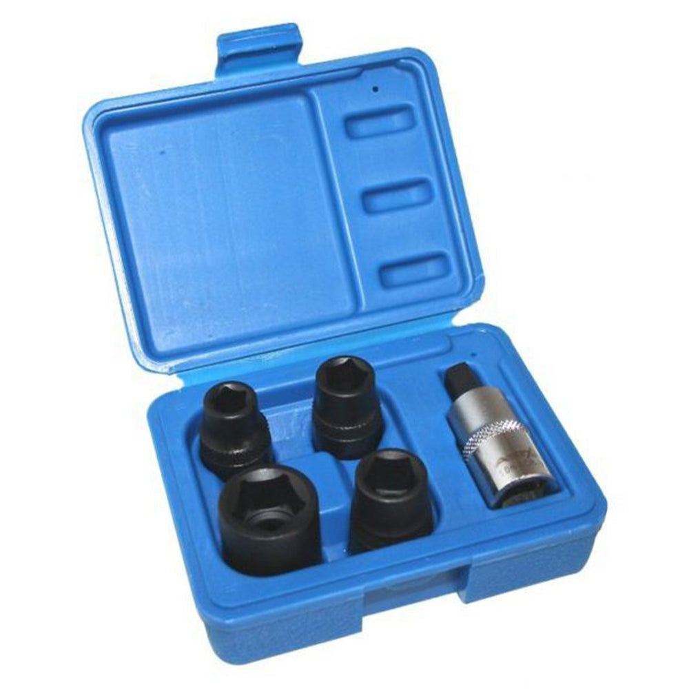 Set 5pz chiavi a bussola pentagonali per freni attacco 1/2"