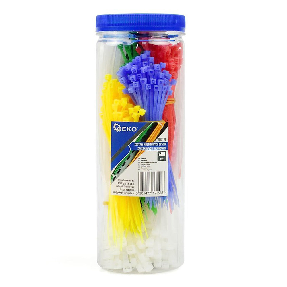 Set-kit 600 fascette elettricista, plastica, resistenti alle temperature, per gestione dei cavi elettrici multicolor