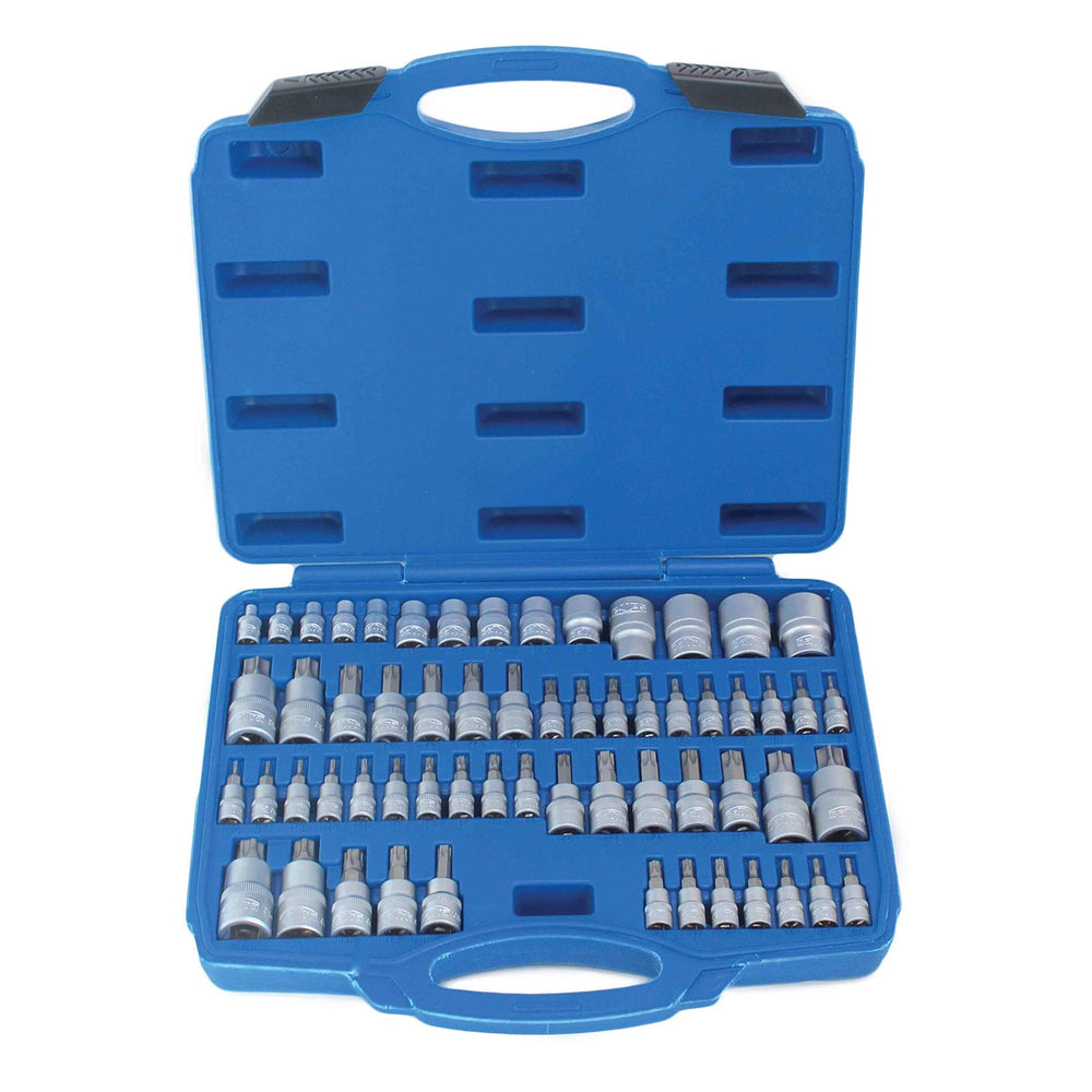Set-kit 60 inserti e bussole E-Torx e Torx Plus 1/4" 3/8" 1/2"
