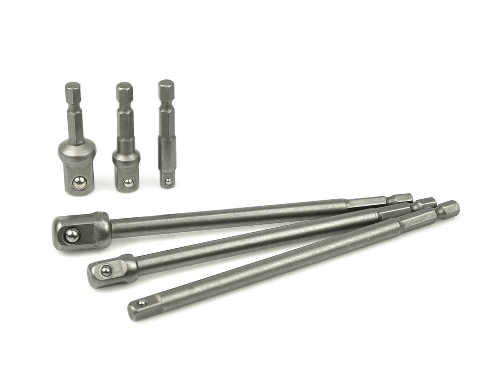 Set-kit 6 adattatori per bussole a percusssione, punta da trapano, inserti per avvitatori ad impulsi