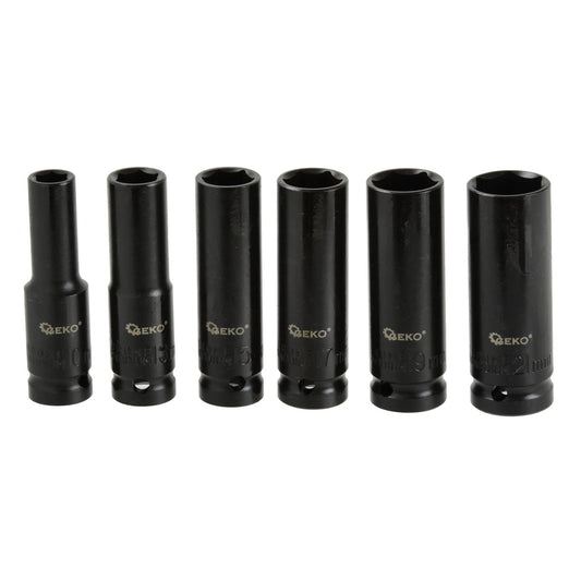 Set-kit 6 chiavi a bussola lunghe 1/2", 10-21 mm, bussole a impulsi, per riparazioni auto cambio gomme