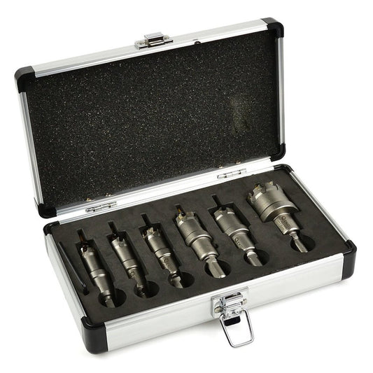 Set 6 seghe a tazza TCT con punta in carburo di tungsteno,16 - 53 mm,punta pilota in titanio, per metallo, acciaio, ferro, legno, plastica, ghisa, metalli non ferrosi, fresa a tazza per incisione, corona a tazza per carotaggio, Geko
