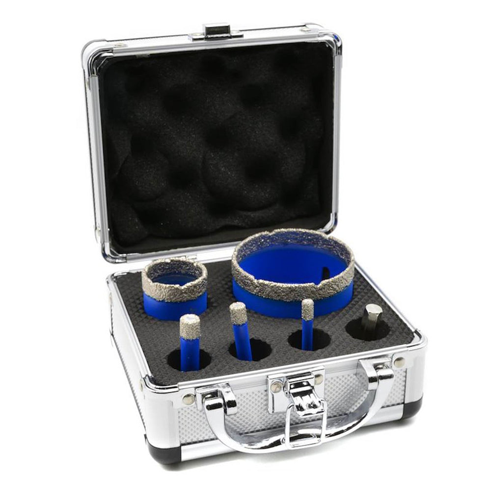 Set-kit 6 tazze-fresa-corona diamantate, per carotaggio, per porcellana piastrella ceramica granito marmo muratura, sega a tazza per ceramica ,6-68 mm Geko