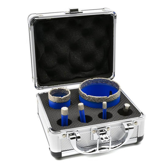 Set-kit 6 tazze-fresa-corona diamantate, per carotaggio, per porcellana piastrella ceramica granito marmo muratura, sega a tazza per ceramica ,6-68 mm Geko