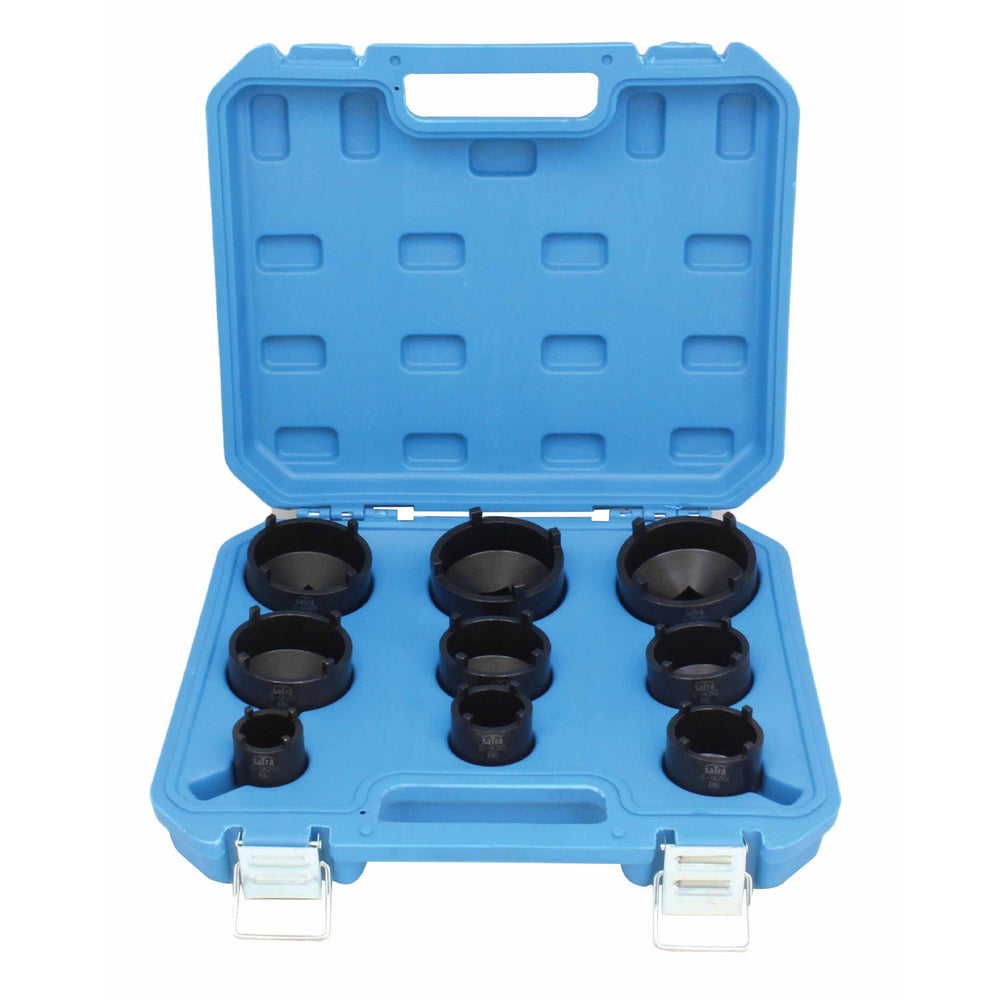 Set-kit chiavi di serraggio per ghiere a 4 denti,9 pezzi